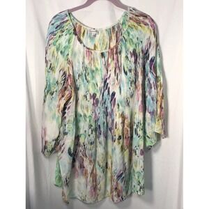 Avenue‎ Women's Plus Colorful Keyhole Top Fit and Flare Swing - 22/24